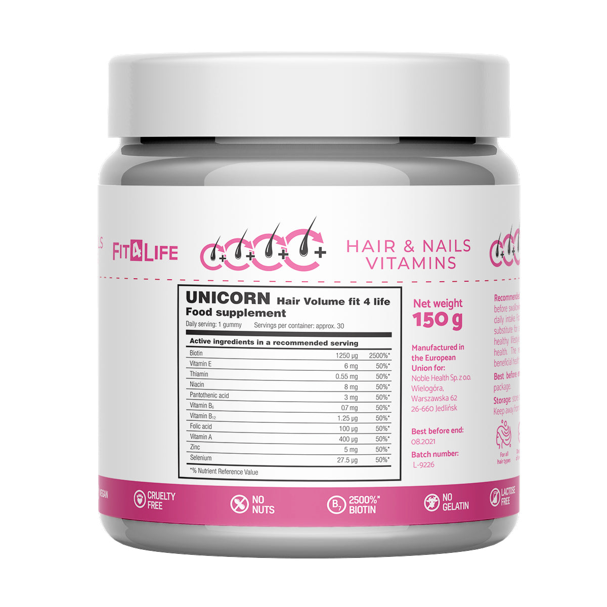 Fit 4 Life Hair Volume Unicorn 300G-60 Gummies